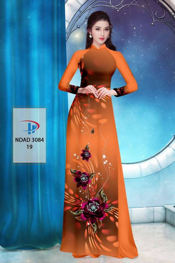 Vải Áo Dài Hoa In 3D AD NDAD3084 58